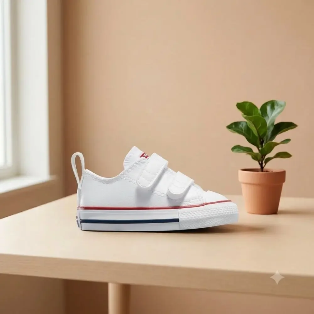 NWT Converse Kids' Chuck Taylor All Star 2V, White, 6 Toddler US
